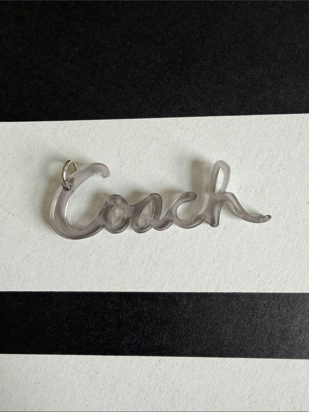 Coach Translucent Clear Script Logo Charm
